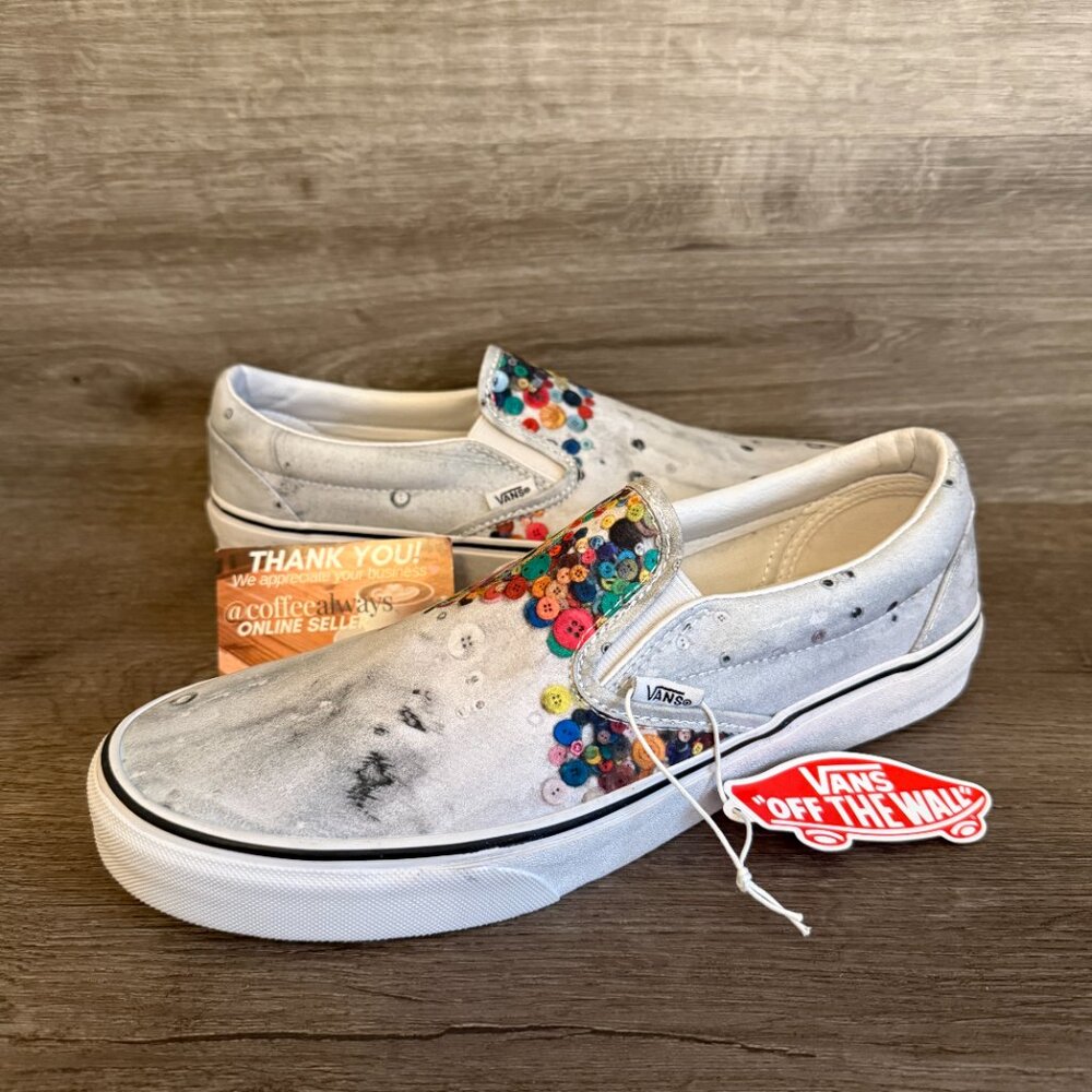 Vans x Moca Classic Slip-On Brenna Youngblood Buttons Size 10.5 Men's NWOB - Picture 2 of 10